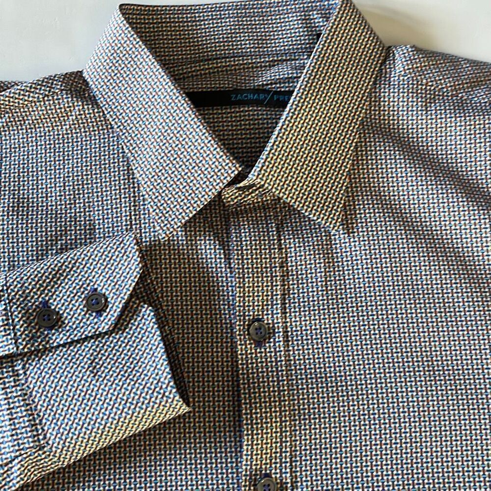 Zachary Prell Cotton Button Front Shirt Men’s XL